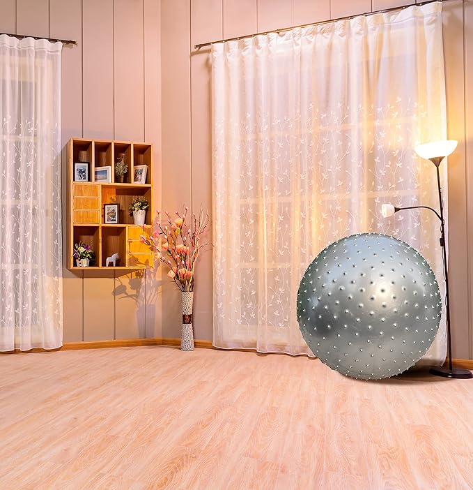 Large Sensory Massage Ball for Kids, 33.5" 85CM Bouncy Exercise Balls, Big Inflatable Balls with Tactile Spikes, Outdoor Play Yoga Balls, Large Beach Ball (2 Set Grey)