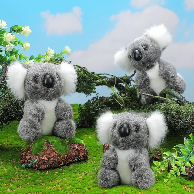 6 Pcs Koala Stuffed Plush Animal Cute Doll Toy Soft Mini Koala Bear Plush 5 Inches Small Stuffed for Birthday Party Gifts, Gray