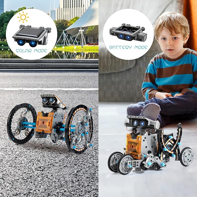 14-in-1 Solar Robot Kit for Kids, Stem Projects for Kids Age 8-12, Educational STEM Science Toy, DIY Solar Power Building Kit, Robotic Set Toys Gift for Boys Girls 8 9 10 11 12 Years Old