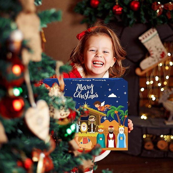 Nativity Advent Calendar 2025 Kids, 24 Days Christmas Countdown Nativity Building Blocks Kit, Christian Scene Advent Bricks Christmas Gifts Toys for Boys, Girls, Teens & Adults Ages 6+