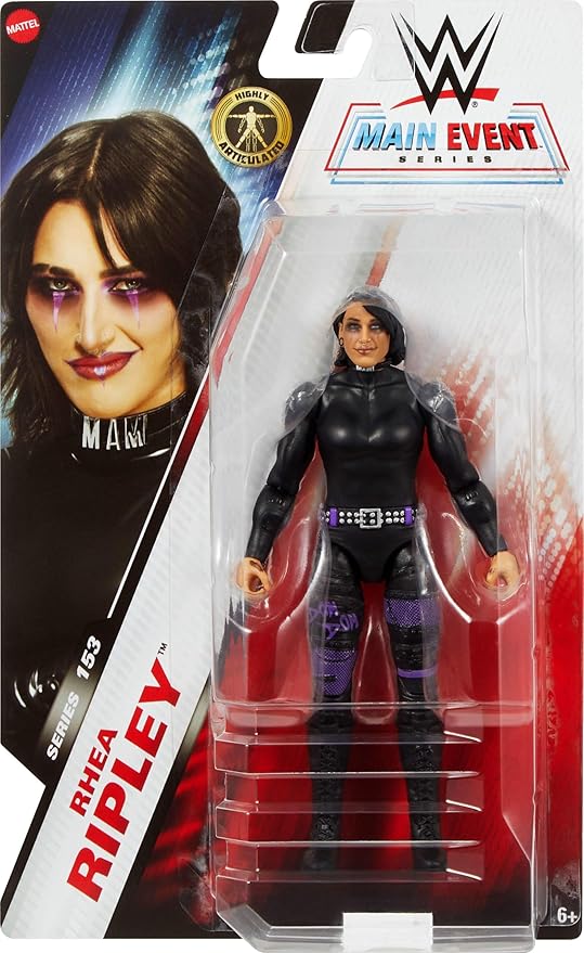 Mattel WWE Rhea Ripley Action Figure, Main Event Series #153 6-inch Collectible with 10 Articulation Points & Life-Like Look