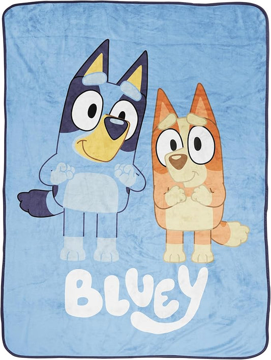 Jay Franco Bluey and Bingo Kids Throw Blanket - Plush 46" x 60" Toddlers Fade Resistant