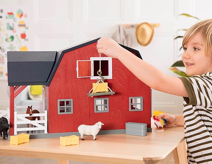 Terra by Battat – 20 Pieces Wooden Animal Barn Toy Set – Farm Animals & Play Fence – Pretend Play for Toddlers & 3+ Years – Educational Toys – Farmhouse Playset with Cute Animal Figures