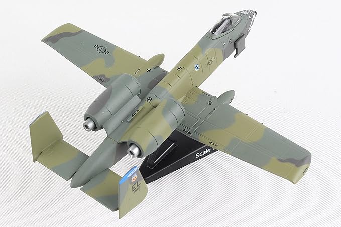 Postage Stamp Daron A-10 Thunderbolt II Die-Cast Model – 1:140 Scale Close Air Support Aircraft, Flying Tigers Edition, GAU-8 Avenger Cannon, 4.625” Length x 5” Wingspan, Adult Collectible Ages 14+