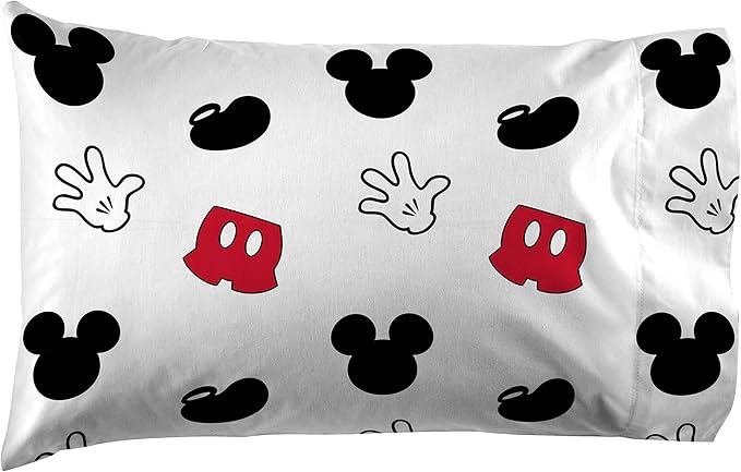 Jay Franco Disney Mickey Mouse Cute Faces 4 Piece Twin Bed Set - Includes Comforter & Sheet Set - Super Soft Fade Resistant Polyester - (Official Disney Product)