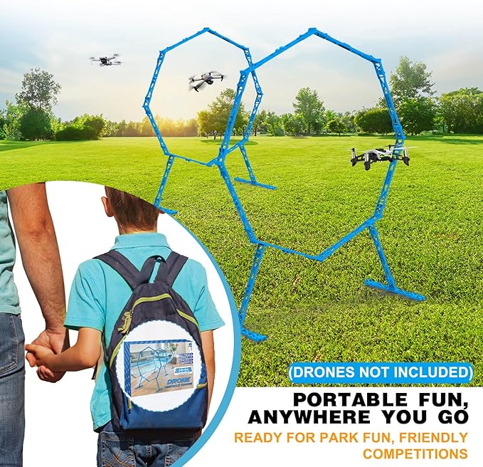 Drone Obstacle Course, Includes 2 Pack Easy to Build Obstacle Hoop, FPV Racing Drone Loop Gate, Suitable Competition RC FPV Racing of Drones or Model Aircraft Games for Age 6-12 Kids or Adults