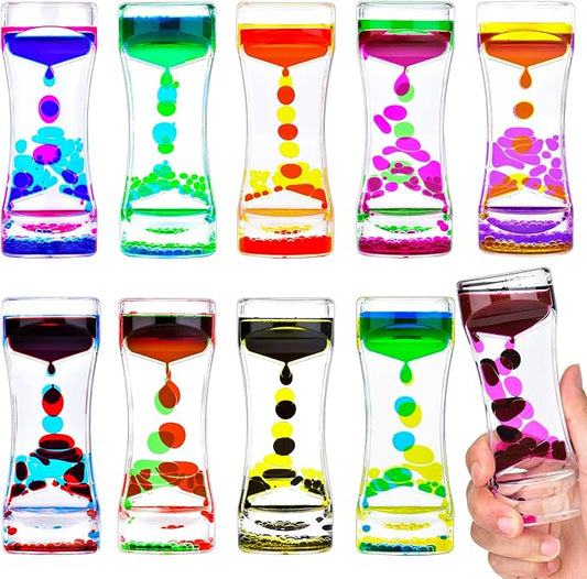 10 Pack Liquid Motion Bubbler Timers - Sensory Relaxation Fidget Toy for All Ages - Water Timer Sensory Play Toys for Office Home