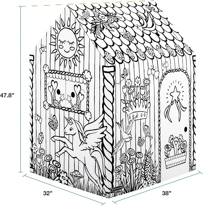 Bankers Box at Play Color in Unicorn Playhouse, Cardboard Playhouse and Life Size Craft Activity for Kids and Families