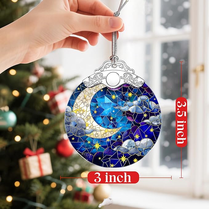 Night Sky Christmas Ornaments: Christmas Tree Ornaments, Holiday Decor for Star and Moon Lover, Stocking Stuffers, Gift Ideas, Xmas Gifts & Gifts for Art Lover