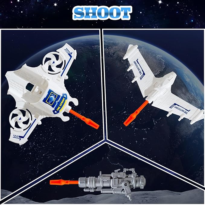 Space Toys for Kids, Space Capsule Toy Set with Light and Sound, Space Shuttle Toys Rocket Toy, StemToy with Aircraft, SpaceRover, Astronauts, Satellites, Signal Receiver