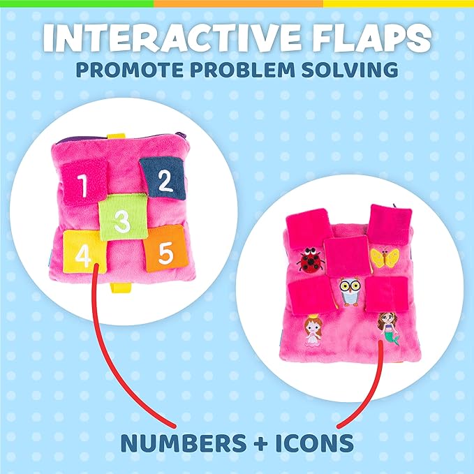 Buckle Toys - Bella Square - Learning Activity Game - Develop Motor Skills and Problem Solving - Travel Essential for Toddlers 1-3