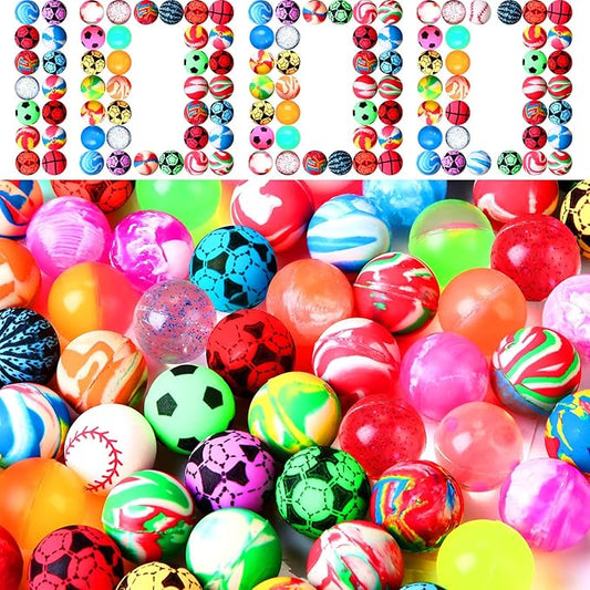 1000 Pieces Bouncy Balls in Bulk 25 Mm/ 1 Inch Rubber High Bouncing Balls for Kids Colorful Bouncy Ornament for Kids Party Favors Prizes Gift Vending Machines Outdoor Activities