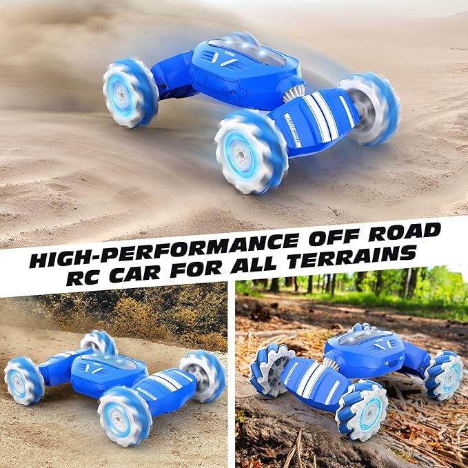 Remote Control Car RC Car, Gesture Sensing RC Stunt Car Boys Toys for 6-8 Years Old, Best Birthday Gifts for Kids, 4WD, 2.4Ghz, 360° Rotating, 2 Control Modes Control Transformer Toys Twist Cars