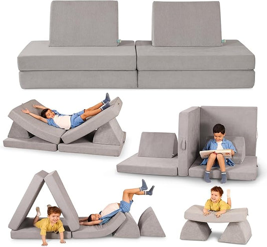 B. toys – Foam Fort Playset – Modular Foam Building Set – Sensory Fabric Covers & Handles – Removable & Machine-Washable Covers – 12 Months + – WonderFort
