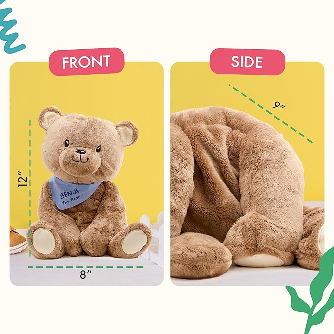 Lilly's Love Weighted Stuffed Animal, 5lb | Sensory Plush for Kids & Adults | Machine Washable Plushie w/Removable Inner | Calming Weighted Stuffed Animal for Anxiety, Benji The Bear