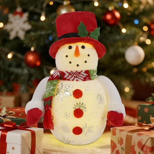 13.5 Inch Lighted Christmas Table Decorations, LED Lighting Snowman Tabletop Figurine, Winter Xmas Decor for Home Indoor Kitchen Room Holiday Party