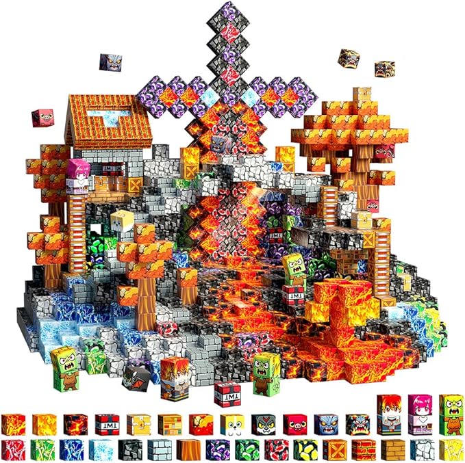 150 PCS Magnetic Blocks - Building Block for Kids Ages 4-8, Magnet Blocks Cubes Tiles Constructions Toys Girl Boy, STEM Educational Stacking Toy, Sensory Play Game Preschool Learning Gifts