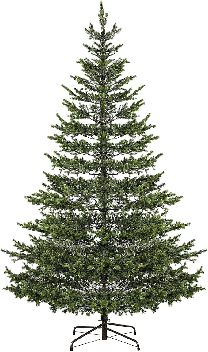 HOMCOM 9ft Artificial Christmas Tree, Sparse Realistic Cedar Tree with 4306 Tips, Easy Assembly, Hinged Xmas Tree for Home Office Holiday, Green