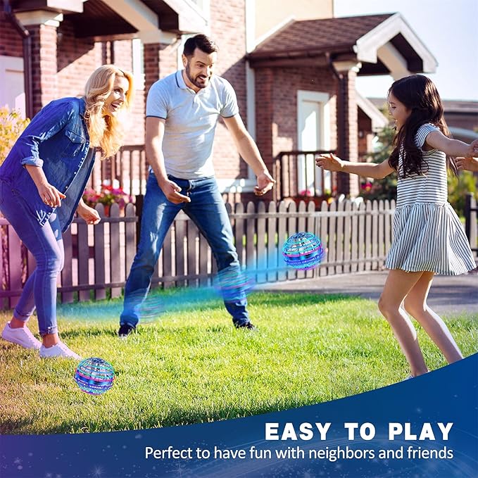 LEMATRIX Flying Orb Ball Toy, Hover Ball Boomerang Fly Fidget Spinner, Cool Toys Gifts for 6 7 8 9 10 11 12+ Years Old boy Girls Teens, Hand Mini Drone Cosmic Globe, Indoor Outdoor Toys(Blue)