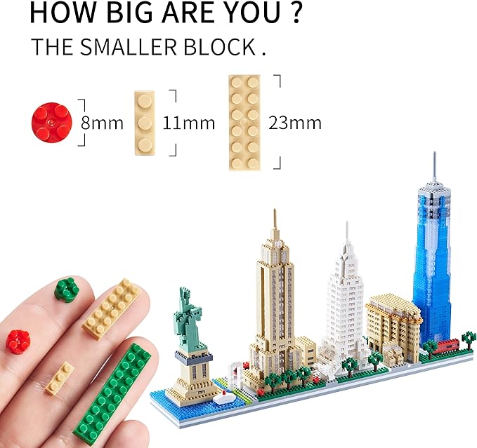 New York Skyline Building Set - 3452pcs | Challenging & Detailed Architecture for Adults & Teens