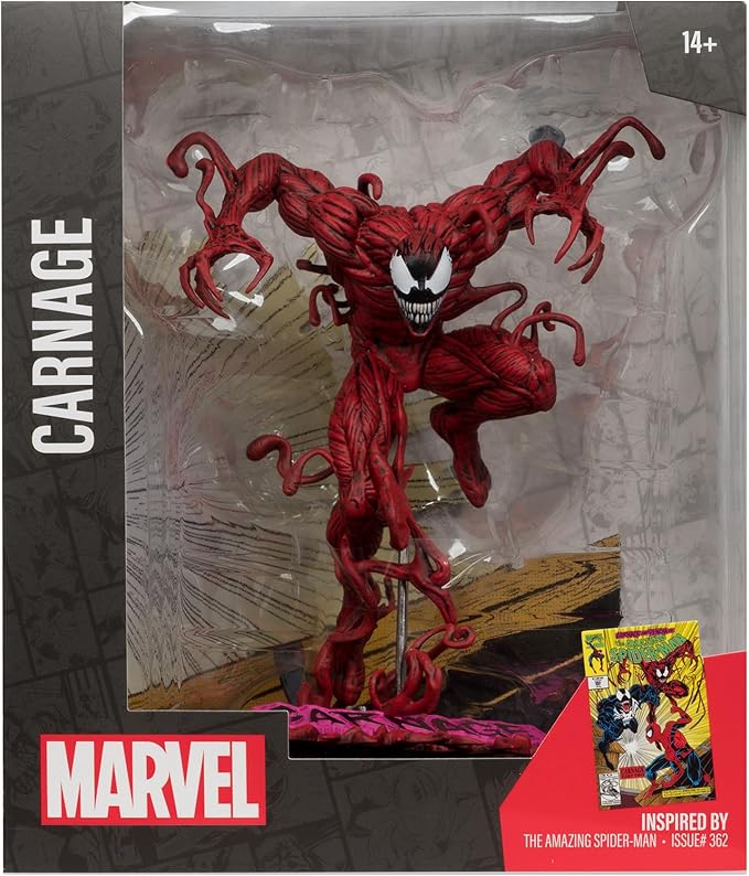 McFarlane Toys Marvel Carnage 1:10th Scale Collectible with Scene (The Amazing Spider-Man #362)