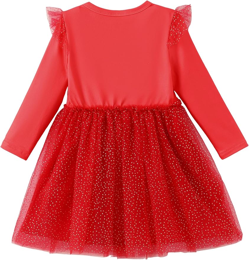 Disney Princess Frozen Minnie Mouse Dress Girls Sparkle Ruffle Tulle Tutu Birthday Party Fall Outfits Clothes Baby to Toddler