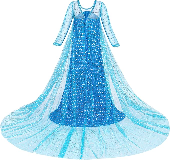 Princess Dresses for Girls Luxury Sequin Princess Costume Kids Fancy Dress up for Halloween Carnival Party Cosplay