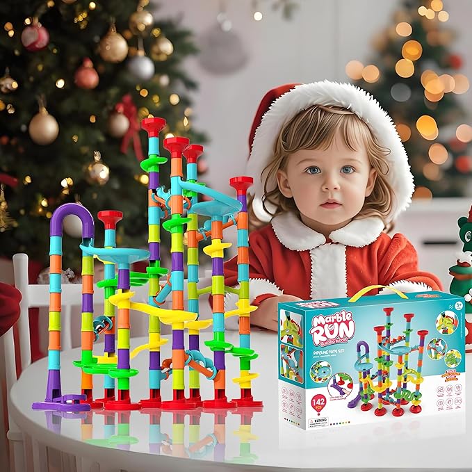 Marble Run Set - 172 Pcs STEM Learning Toy for Kids 4-8 Marble Track, Race Tracks for Kids, Marble Tower, Construction Building Blocks Toys (G21)