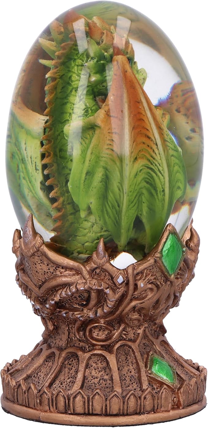 Nemesis Now Elemental Dragonlings, Glass Egg Figurine, Cast in The Finest Resin, Expertly Hand-Painted - Earth