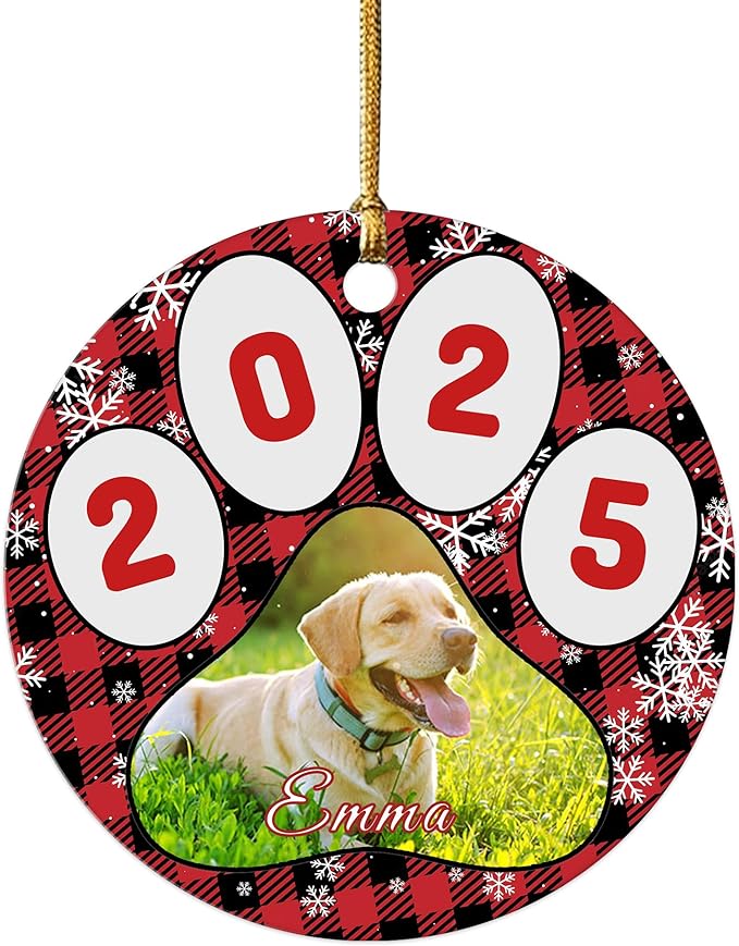 Personalized Dog Ornaments for Christmas Tree, Custom Pet Christmas Ornament 2025, Puppy 1st Xmas Gifts, Custom Dogs Ornament Christmas, Dog Lovers Gift for Christmas Tree Decoration