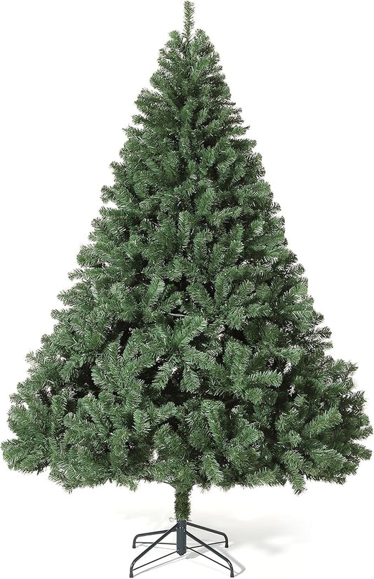 6ft Artificial Christmas Tree, Premium Spruce Hinge Material, Holiday Christmas Tree with Metal Hinges and Collapsible Base for Home Gatherings and Office Decorations