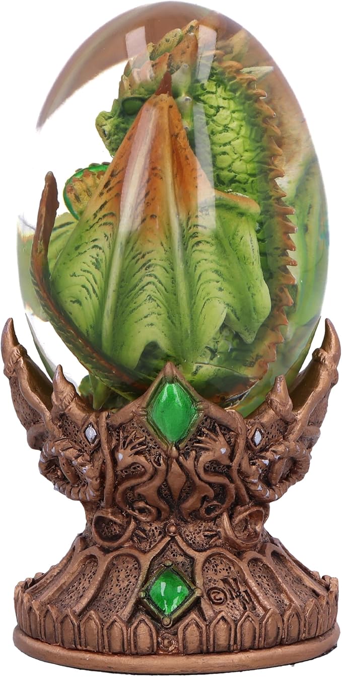 Nemesis Now Elemental Dragonlings, Glass Egg Figurine, Cast in The Finest Resin, Expertly Hand-Painted - Earth