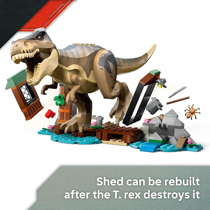 LEGO Jurassic World T. rex River Escape - Dinosaur Toy for Kids, Boys, and Girls, Ages 5-7 - Jurassic World Toy Boat Minifigures - Creative Dinosaur Gift for Movie Fans - 76975