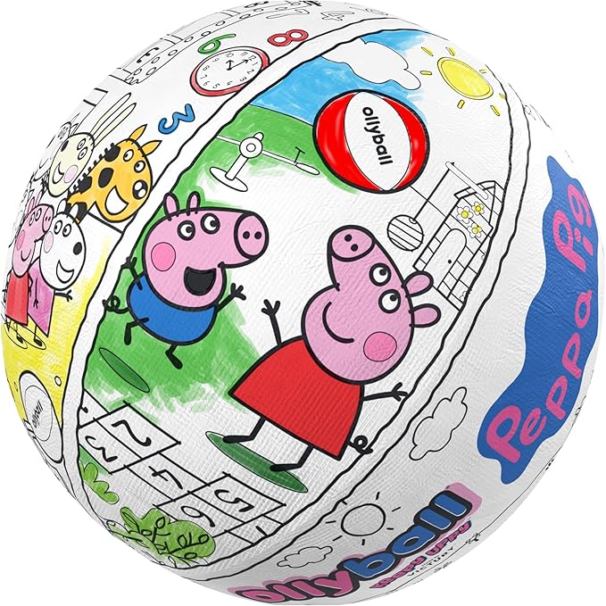 Ollyball Peppa Pig - Toy of The Year Indoor Colorable Kickball - Gifts for Kids and Adults to Play Ball in The House