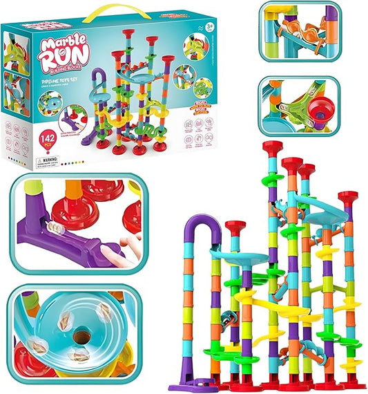 Marble Run Set - 172 Pcs STEM Learning Toy for Kids 4-8 Marble Track, Race Tracks for Kids, Marble Tower, Construction Building Blocks Toys (G21)