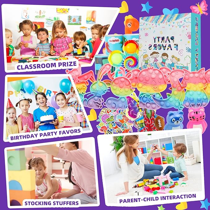 1000Pcs Fidget Toys Pack, Bulk Party Favors for Kids, Stocking Stuffers, Treasure Box Chest, Birthday Party, Classroom Carnival Prizes, Pinata Stuffers, Goodie Bag Stuffers, Stress Relief, Sensory Toy