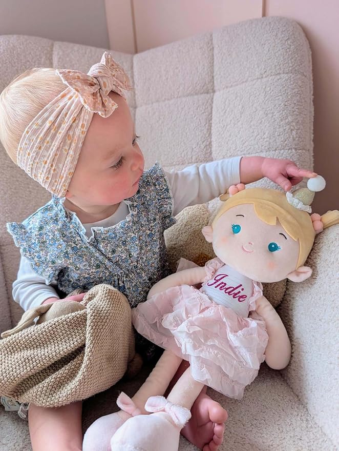 Soft Baby Doll Toys (16''), My First Baby Rag Doll for 1 Year-Old Girl Birthday Gift, Christmas Plush Toys Gift for Toddler Kids Infants-Daydream-Princess-Wish