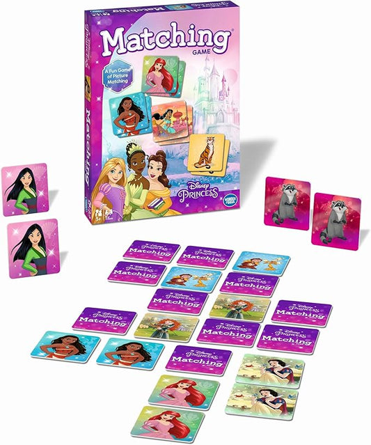 Wonder Forge Disney Princess Matching Game – Fun Memory Game for Kids Ages 3 and Up – Toddler Learning Toy Featuring Belle, Ariel, and Elsa and more Disney Princesses - Packaging May Vary