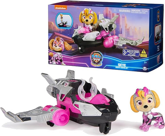Paw Patrol: The Mighty Movie, Airplane Toy with Skye Mighty Pups Action Figure, Lights and Sounds, Kids Toys for Boys & Girls 3+