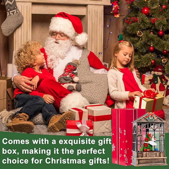 Christmas Snow Globe, Lighted Christmas Tree Clara &Nutcracker Scene, Musical Snow Water Lantern Swirling Glittering Holiday Decoration and Gift for Family Children or Friends