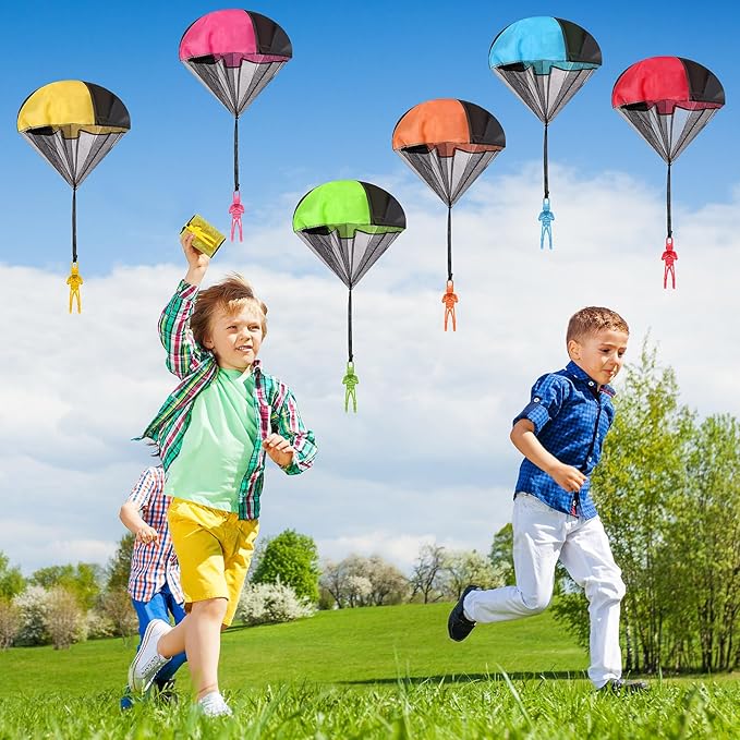 36PCS Parachute Toy, No Tangle Throwing Men, Hand Throw Army Man, 6 Colors - Party Gifts, No Battery or Assembly Required
