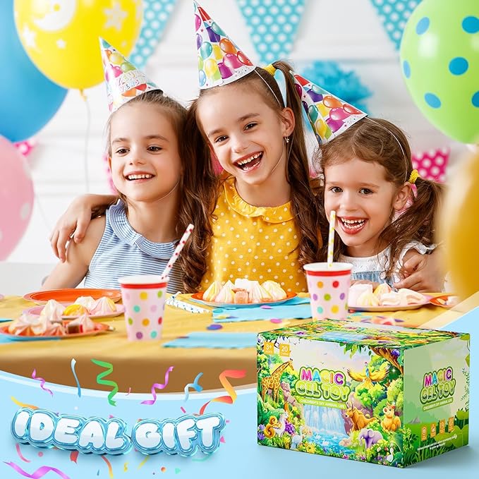 Flooyes Magic Gel Elf Water Toy Kit, Aqua Water Fairy Gel Kit, Creative Squishy Maker Animals with 20 Colors Magic Gels and 24 Shape Molds, Birthday Gifts Crafts&Art DIY STEM for Kids