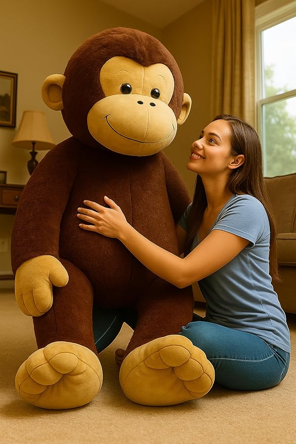 Big Plush Giant Stuffed Monkey - Large 4-Foot Extra-Soft Jumbo Plush Animal - 48 Inches / 122 Centimeters - Huge-Sized Gigantic Animals - Oversized Monkeys - Hug This Full-Size Pet Ape