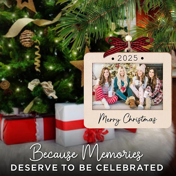 2025 Christmas Ornament Picture Frame - Polaroid Friends Photo Frame Ornaments - Picture Frame Ornament For Tree - Merry Christmas Ornaments With Picture Insert - Christmas Gift For Friends
