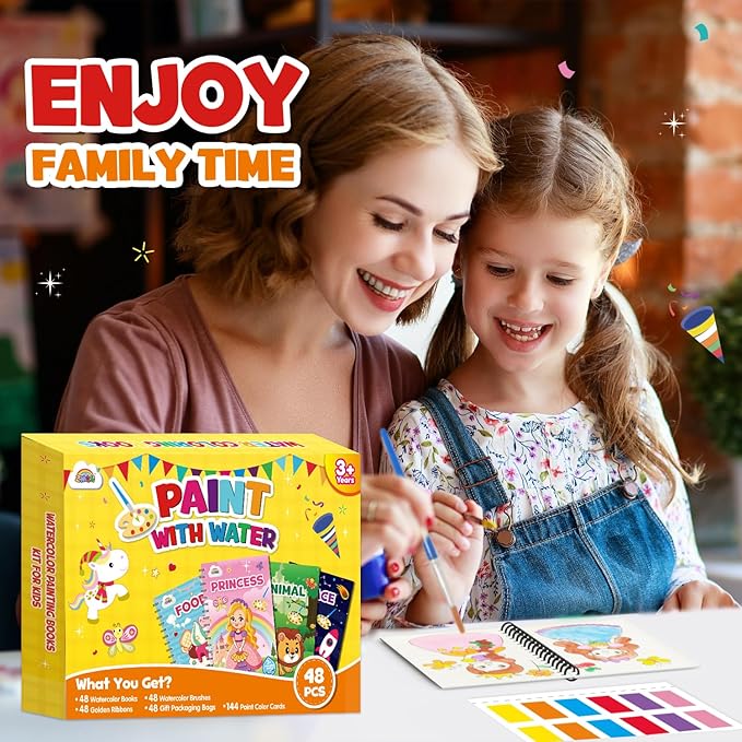ZMLM 48 Water Coloring Books for Kids Party Favors - Mini Coloring Books Bulk for Ages 4-8,Small Birthday Goodie Bags Crafts Return Gifts Classroom Art Crafts Classroom Prizes