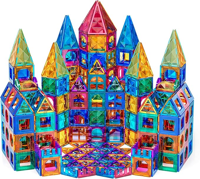 TEMI Magnet Tiles, 80 PCS Magnet Building Toy, Magnets Building Set, Learning and Education Toys Christmas Toy Gifts for Ages 3 4 5 6 7 8+ Year Old Toddler Kids Boys and Girls