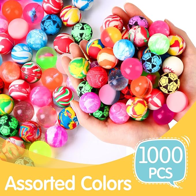 500 Pieces Bouncy Balls in Bulk 25 Mm/ 1 Inch Rubber High Bouncing Balls for Kids Colorful Bouncy Ornament for Kids Party Favors Prizes Gift Vending Machines Outdoor Activities