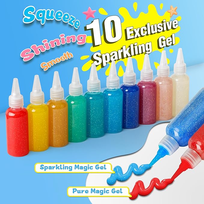 Kiditos Magic Water Elf Toy Kit, Aqua Fairy Water Gel Kit-20 Magic Gel&10 Animal Molds–Make Your Own Water Pets & Squishy Toys–Fun Summer DIY Craft Kit, Birthday Gifts & Party Favors for Kids Ages 3+