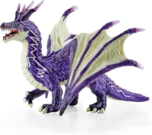 RECUR Thunder Dragon Action Figurine, 7.4 Inch Purple Dragon Toys for Boys Girls Kids, RPG Figures Miniatures for Tabletop Display & Roleplaying, Collectors Toy Age 3 +