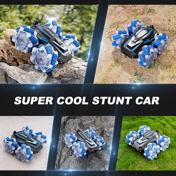 2.4GHz 4WD Gesture Sensing RC Stunt Car, Double-Sided 360° Flips Remote Control Cars,Best Birthday Gifts for Kids,Gesture RC Car Remote Control Transformed Vehicle for Boys Age6-12 yr